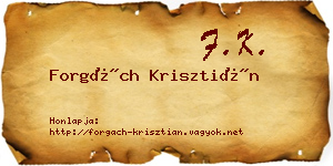 Forgách Krisztián névjegykártya