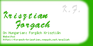 krisztian forgach business card